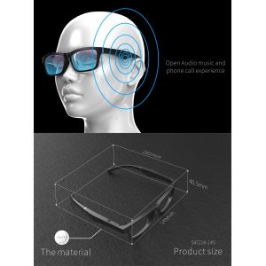 BT 5.0 Wireless Calling Polariscope Glasses Antifatigue Audio Stereo Bluetooth