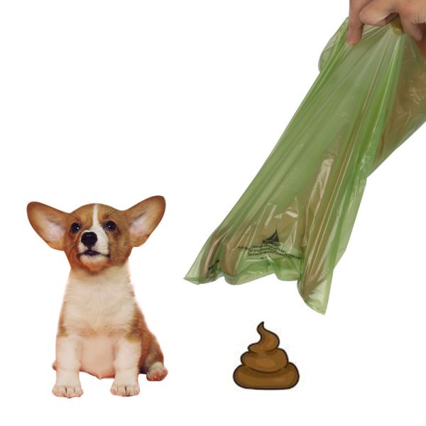 Green Compostable Biodegradable Dog Waste Bags Custom Logo Printing