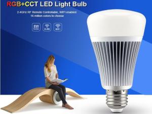 China Milight Wifi IOS APP 8W RGB+CCT LED Bulb Light 2.4G RF All color RGB with CCT adjustable 3000k to 6000K bulb led light on sale