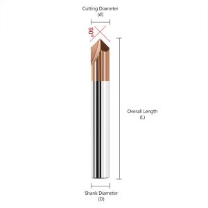 Tungsten Carbide End Mill with 55-Degree Straight Groove and nACo4 Coating for