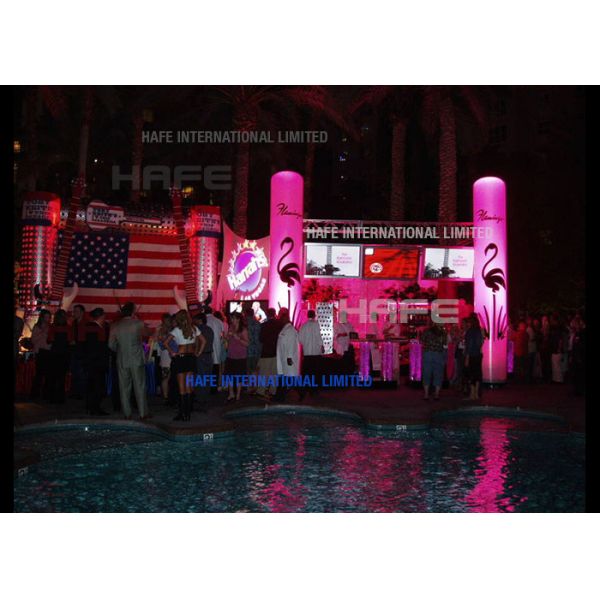 LED RGB Inflatable Cylinder 162 Watt Balloon Light Tower Music Festival Decoration