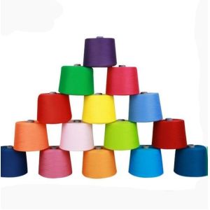 Poly Spun Yarn 100% Polyester High Tenacity Colorful Sewing Poly Spun Knitting