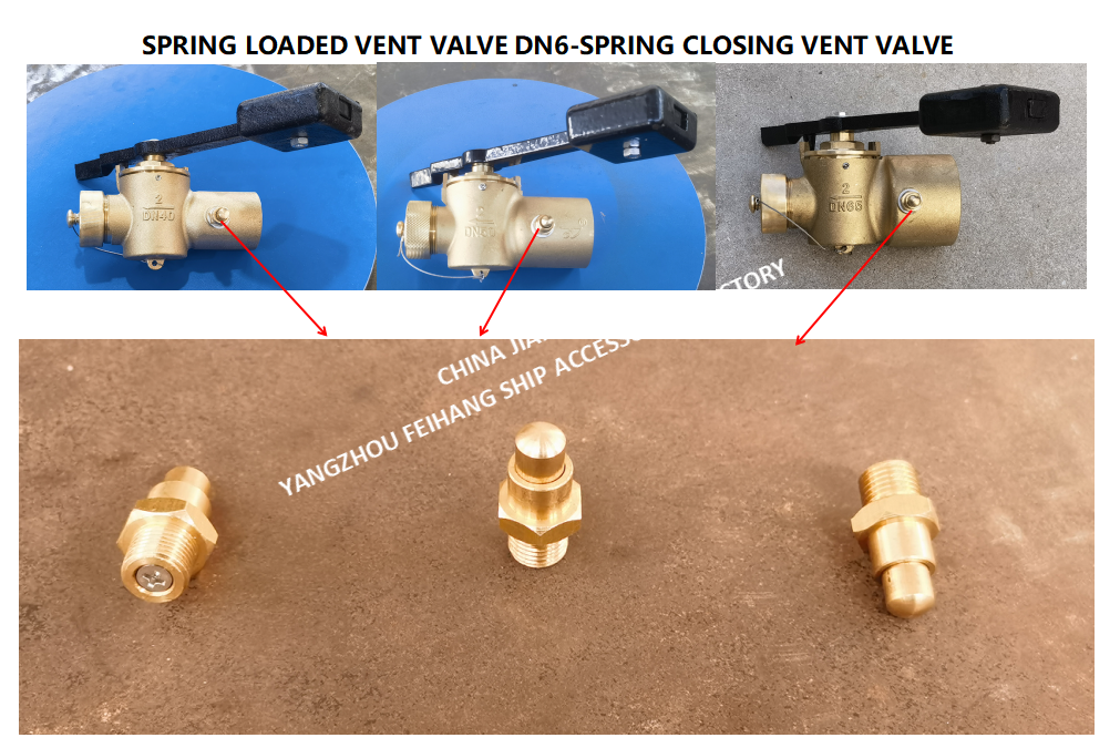 Cheap DN6 Size Spring Loaded Vent Valve with Threaded Connection Compliant to CB/T3778-1999 Standard for sale