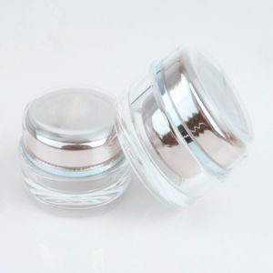 China White Round Acrylic Plastic Cosmetic Packaging Jar Containers 15g 30g on sale