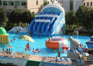 Cheap Giant Metal Frame Pool , Above Ground Pool Water Slide For Amusement Park for sale