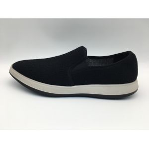 Black Comfortable Canvas Leisure Shoes ODM OEM With One Unit TPR Outsole
