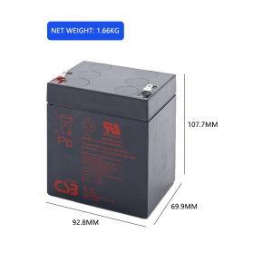 CSB Battery GP1245 12V 4.5Ah High Performance Rechargeable Maintenance-Free VRLA