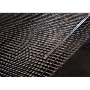 Black 25X75mm Welded Wire Mesh Panels / Wire Mesh Security Fencing
