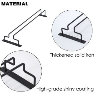 15.8-Inch Metal Wine Glass Rack Single Rail Under Cabinet Stemware Holder with