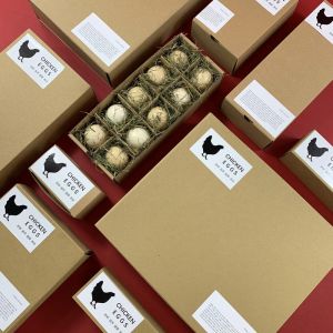 Empty 20 Reusable Egg Cartons Container Brown Cardboard Paper Custom Printed