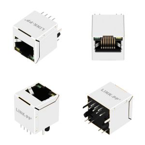 10G Base-T 1X1 Port Vertical Rj45 Magnetic Jack V8BR-1AX1-JK