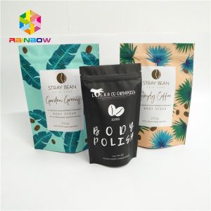 Glossy Material Custom Printed Stand Up Pouches Coffee Bag For Food Packaging