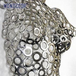 Circular Splicing Female Torso Stainless Steel Abstract Sculpture Wall