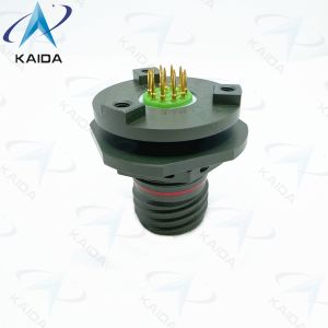 8D Series 500 Cycles Receptacle Short PCB Tail. 8D8711C11W35PN Olive Green