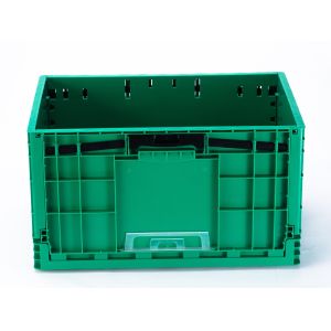 Customized Logo Foldable Green Plastic Circulation Basket for Stackable