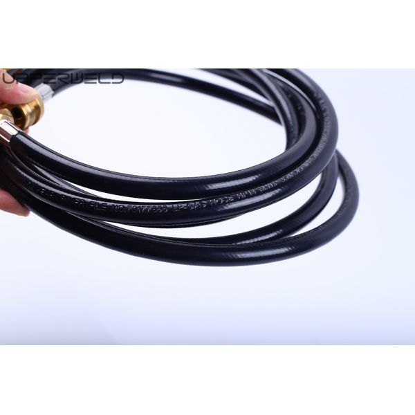 Black Rubber BBQ Grill Hose for Upper Welding Hose Propane Quick Connect Caravan