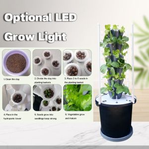 Home Use Garden Petal Hydroponic Tower Growing System 6/8/10 Layers Optional LED