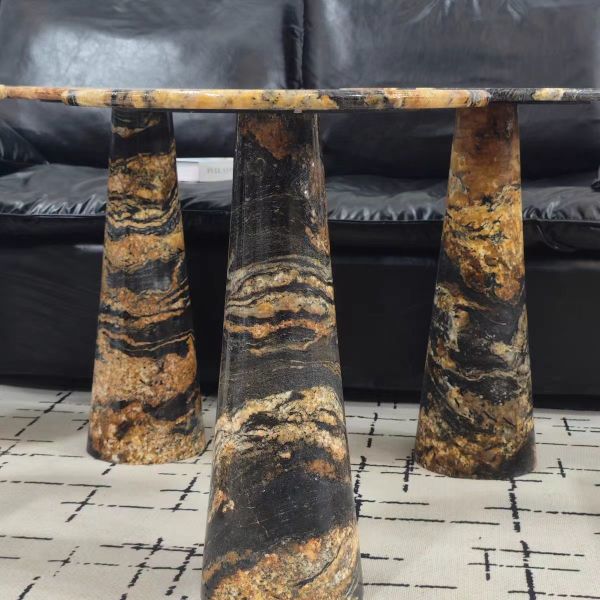 Brazilian Polished Multi Functional Round Marble Coffee Table Marble Top Side Table