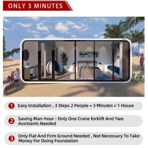Portable Space Capsule House Custom Prefab Container Home Trailer with Apple