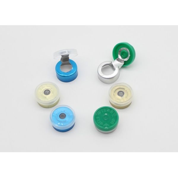 Quality 13mm Multi Color Aluminum Plastic Caps , GMP Standard Tear Off Seal wholesale