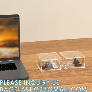 Cheap Clear Cube Display Case, Multi-Purpose Box Square Container, Decorative Acrylic Box with Lid, Stackable for sale