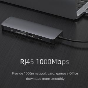 USB 3.0 Station Usb C Hub Smart Adapter / Memory Card Hub with 5Gbps Data