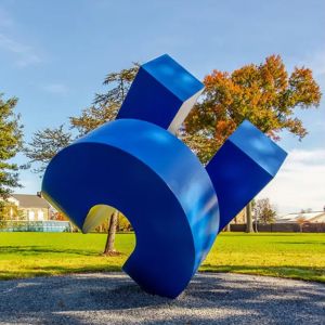 China Abstract International Huge Painted Architectural Stainless Steel Bend Sculpture on sale