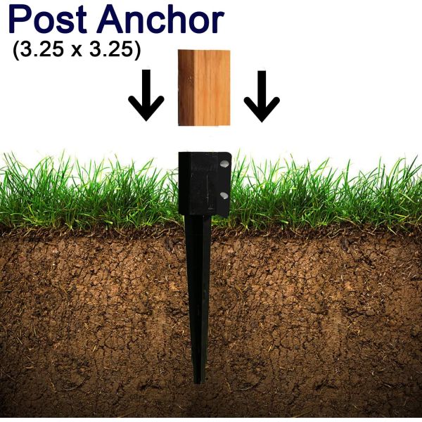 Fence Post Anchor Ground Spike 24 Inch for Mailbox Deck Railing Iron Casting Process