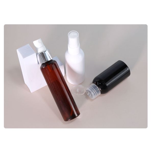 60ml Plastic Cosmetic Bottles Brown Eye Dropper Bottles With PET Collar And Plastic Cap