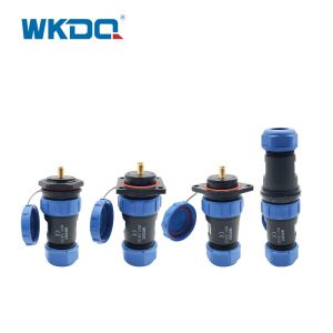 IP68 Threaded Plug Socket Waterproof Connector Inline Type Wk29 Docking Pin