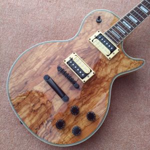 China Custom Shop Wooden Solid spalted tree wood Electric Guitar Top Musical instruments on sale