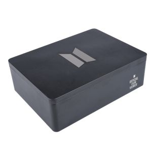 Luxury Rectangular Tin Can With Hinged Lid Rectangle Gift Box Matt Varnish