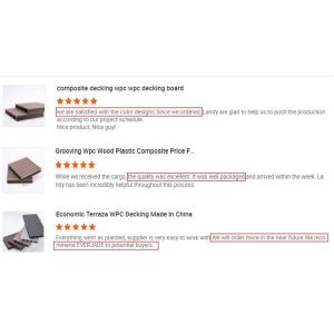 Custom Interlock Outdoor WPC Decking Board Above 18mm Thickness with Wood Grain