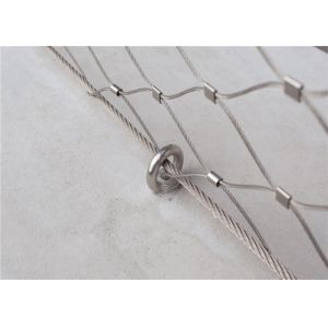 7x19 Stainless Steel Woven Wire Mesh / AISI304 Wire Rope Mesh Net For Balustrade