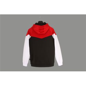 Sports Color Matching Mens Zip Front Hoodie 100% Polyester