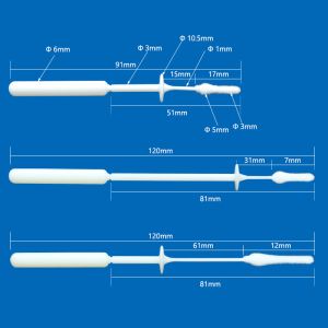 Sterile Nasopharyngeal Flocked Swab 120mm 120mm 91mm For Single Use