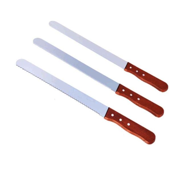 Small Order factory 10"12"14" Inch Different Serrated Bread Knife With Wooden