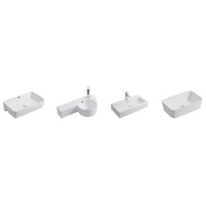 Indoor Undercounter Washtub Ceramic Laundry Basin Rectangular