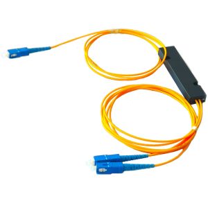 FTTH 1X2 SC UPC Fiber Cable Splitter Low Insertion Loss OEM Accepted
