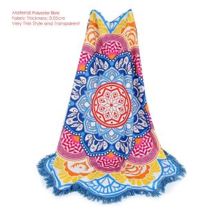 Indian Mandala Beach Towel Large Lotus Printing Towel Beach Round Pool Home
