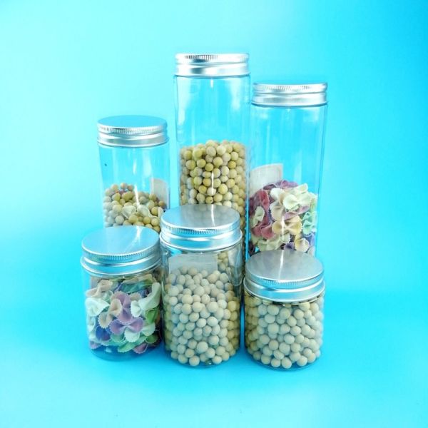 Quality 65mm Plastic Screw Cap Jars For Snack Beans Salt wholesale