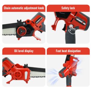 8 Inch Mini Cordless Chainsaw For Garden Care Portable Handheld Tool