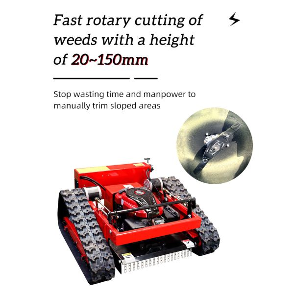 Uncovered Crawler Lawn Mower Grass Cutting Machine / Farm Cordless Lawnmower