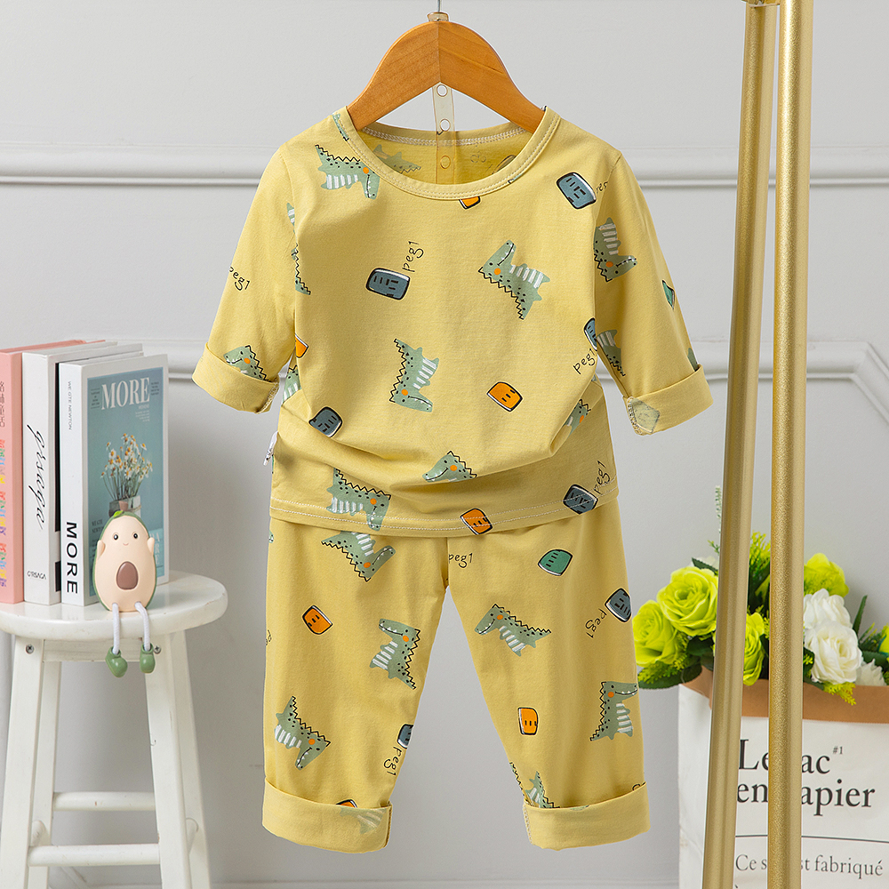 Summer Childrens Matching Pjs / Long Sleeve Pyjamas 5% Spandex 130cm 140cm Height