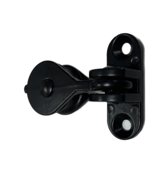 Quality Rotation Backplate Blinds Pulley Zinc Diecast Black Wall Mount Curtain Pulley wholesale