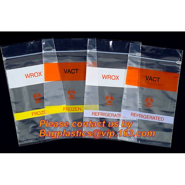 Quality 3-layer BioHazard Specimen zipper Bag, Specimen Biohazard Reclosable Bags with back pouch, Zipper Locking Pouch Biohazar wholesale