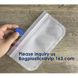 PEVA, Silicone, Reusable Storage Resealable Freezer Food Bags, Leak Proof Zip