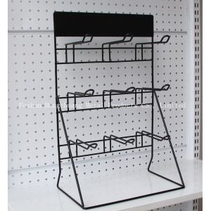 Black H500mm W310mm Battery Display Rack , Garage Wall Tool Rack Pegboard