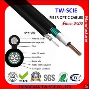 Cheap 12 Core Central Loose Tube Self Support Armoured Fiber Optic Cable 8 Figure Cross Section Design for sale