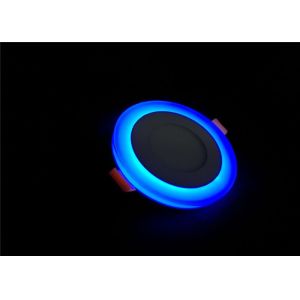 6W Indoor Led Panel Ceiling Lights Recessed Round With Blue Edge 120º Beam Angle
